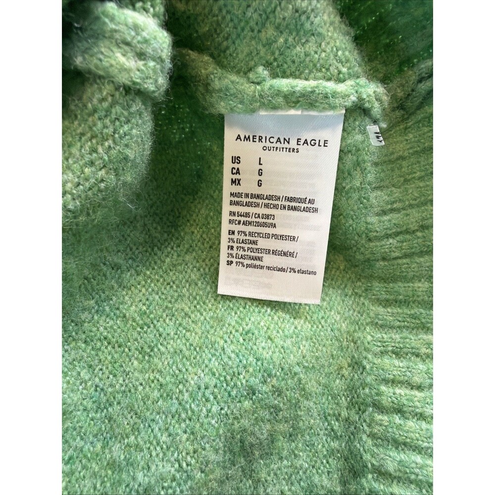 American Eagle Outfitters L Green Long Sleeve Sweater Crew Women Acrylic Blend - Picture 4 of 8